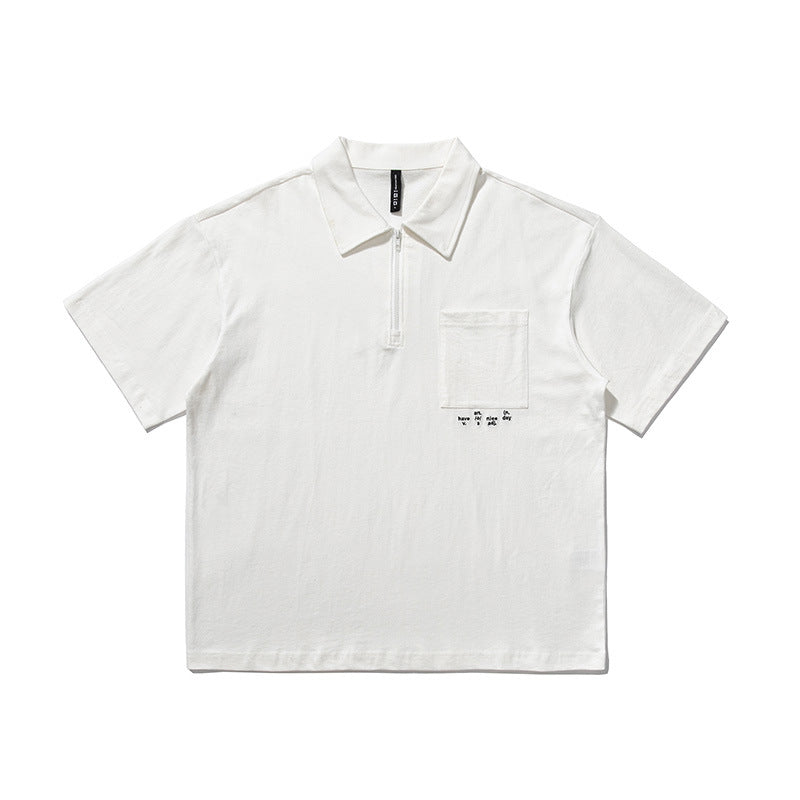 2022 Summer man t shirt Lapel Short Sleeve