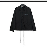 Fog Essentials Coats Autumn and Winter Fog Season 7 Double Line Letter Coach Jacket Men and Women Same Style