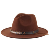 Fedora Hat Couple's Autumn and Winter Woolen Hat Flat Brim Jazz Top Hat