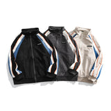 Mens Fall Outfits Autumn and Winter Loose Hip Hop Splicing Coat Vintage Suede Jacket