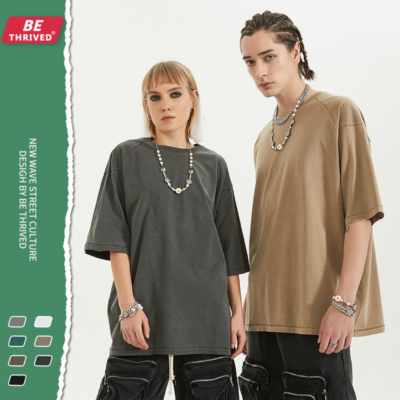 Men's Summer plus Size Vest Retro Sports Casual Top Loose Short-Sleeved T-shirt Men's Men's Top