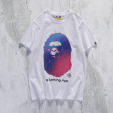 A Ape Print T Shirt Camouflage Cotton Short Sleeve T-shirt Half Sleeve