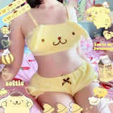 Kuromi Costume Cute Underwear Animated Pattern Shoulder Strap Milk Silk Plush Boob Tube Top Suit
