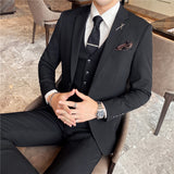 Mens Graduation Outfits Suit Men's Three-Piece Suit Men's Business Professional Formal Wear Best Man