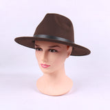 Fedora Hat Solid Color Fur Felt Hat British Retro Fedora Hat Men and Women Flat Brim Gentlemen's Hat