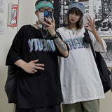 Harajuku Clothing Men's Tshirt Classic Retro Shirts Printed Loose Short Sleeve Couple T-shirt Men and Women