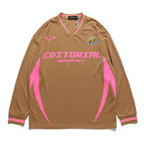 Men Fall Outfits Retro High Street Printed V-neck Long Sleeve T-shirt Loose Couple Casual Baseball Sportswear