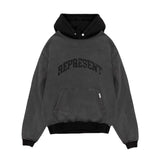 Present Letter Print Hoodie Present Retro Washed Distressed Patchwork Hoodie Letter Print Loose Couple Hoodie