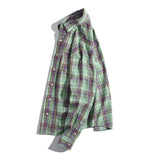 Men Shacket Long Sleeve Autumn Shirt Autumn Fresh and Loose Lapel Cardigan Plaid Shirt for Men