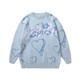 Men Fall Outfits Hip Hop Bear Jacquard Loose-Fitting Pullover Sweaters Coat