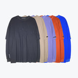 Men Fall Outfits Solid Color Loose False Two Pieces Long Sleeve T-shirt Base Simple