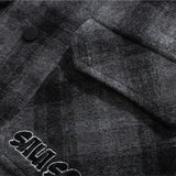 Men Shacket Long Sleeve Autumn Shirt Autumn Shirt Casual Letter Embroidery Loose Couple Coat