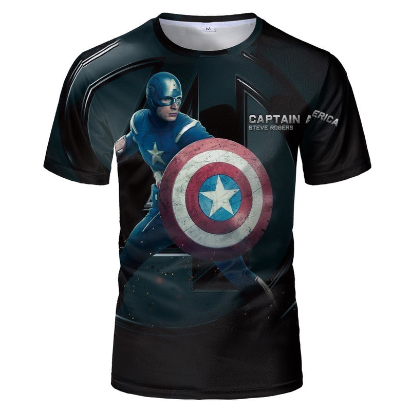Captain America T Shirt 3D Digital Printed T-shirt Avengers Short Sleeve