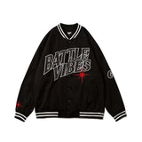 Mens Fall Outfits Retro Alphabet Embroidered Baseball Uniform Jacket Baggy Coat
