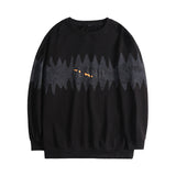 Men plus Size Sweatshirt Large Size Men's Sweater with Letters Embossed Undershirt Sweater