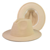 Fedora Hat Woolen Thick Top Hat Women's Fedora Hat British Style Felt Cap