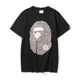 A Ape Print T Shirt Summer Camouflage Leopard Print Casual Plus Size Short Sleeve T-shirt