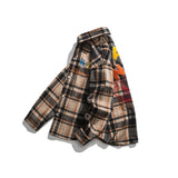 Men Shacket Long Sleeve Autumn Shirt Fall Campus Towel Embroidery Men's Shirt