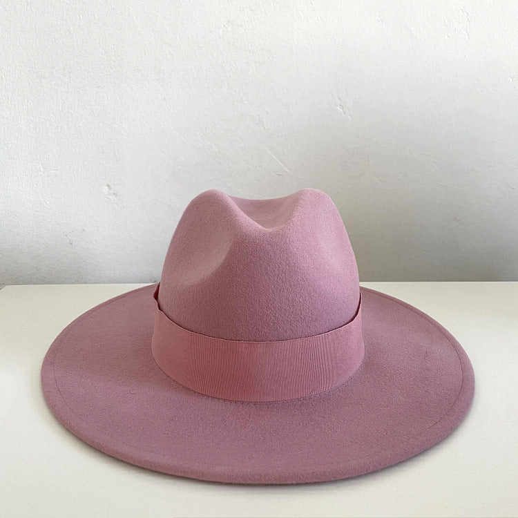 Fedora Hat Autumn and Winter Multi-Color Decoration Delicate Woolen Jazz Top Hat Women