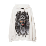 Mens Fall Outfits Portrait Printing Terry Hooded Sweater Couple Loose Top