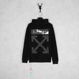 Autumn And Winter Sky White Clouds Black And White Arrow Hooded Sweater For Men And Women