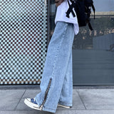 Harajuku Clothing Men Classic Retro Pants Straight Leg Pan Summer Jeans Men's and Women's Trousers Tide
