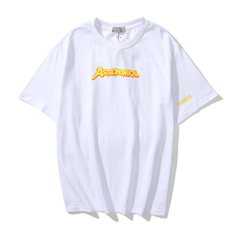 Kanye West Printed Couple Short Sleeve plus Size Retro Sports T-shirt