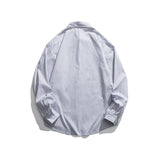 Men Shacket Long Sleeve Autumn Shirt Autumn Letter Print Fashion Striped Shirt for Men