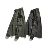 Men Shacket Long Sleeve Autumn Shirt Autumn Leisure Shirt Solid Color Retro Shirt for Men