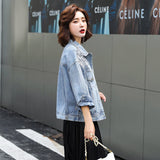 Pearl Jean Jacket Short Autumn New Light-Colored Jacket Loose Western Style Top