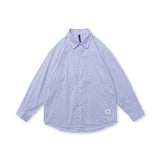 Men Shacket Long Sleeve Autumn Shirt Autumn Comely Turn-down Collar Striped Patch Long Sleeves Casual Shirt