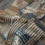 Men Shacket Long Sleeve Autumn Shirt Autumn Vertical Bar Plaid Loose Fashion Casual Shirt