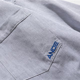 Men Shacket Long Sleeve Autumn Shirt Autumn Striped Long Sleeve Embroidered Lapel Shirt