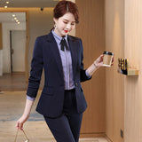 Women Pants Suit Uniform Designs Formal Style Office Lady Bussiness Attire Black Summer Fashion Spring and Autumn Suit Suit