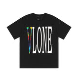 Vlone 21 Summer Large V Color TieDyed Letter Printing Limited Street Tide Tshirt