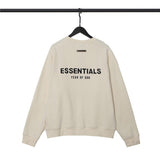 Fog Essentials Long Sleeve round Neck Sweatshirt Double Line Back Letter Crew Neck Pullover and Fleece Sweater