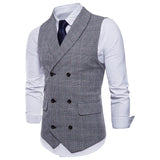 Tuxedo Vests Men Suit Vest Plaid Business Fashion Men's Vest