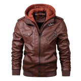 Urban Leather Jacket Autumn And Winter Loose Men 'S Hooded Leather Coat Young Men 'S Jacket