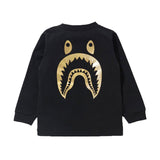 A Ape Print for Kids Sweatshirt Spring and Autumn Boys and Girls Baby Shark Mouth Long Sleeve Casual round Neck Sweater