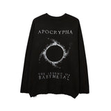 Mens Fall Outfits Letter Sweater Loose Long Sleeve Top
