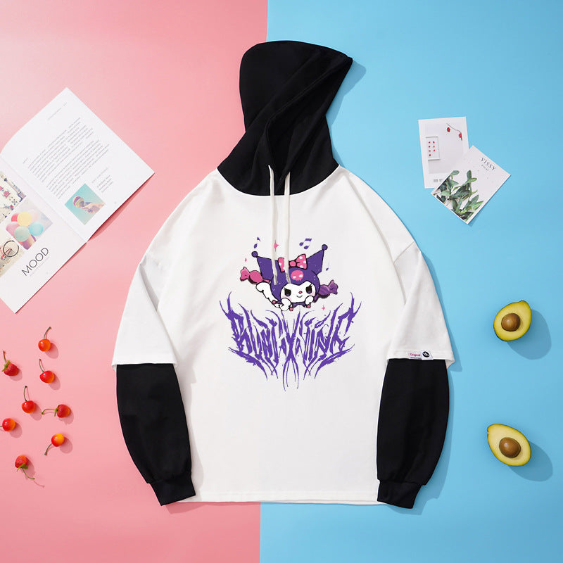 My Melody Hoodie Autumn Sports Student Oversize Fake Two-Piece Hooded Sweater