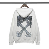 Autumn And Winter Off Gray Melting Arrow Pattern Hooded Sweater For Men And Women