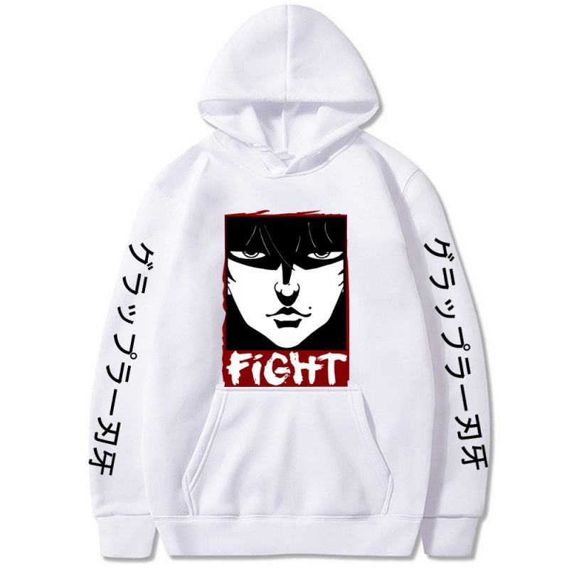 Split Hoodie Demons and Angels Cutting Teeth Baki Fan Ma Cutting Teeth Velvet Padded Loose