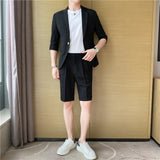Men Suit Half Sleeve Two-Piece Set