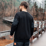 Men plus Size Sweatshirt Large Size Men's Sweater with Letters Embossed Undershirt Sweater