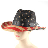 Fedora Hat Western Cowboy Style Fedora Hat Double-Layer Printing Straw Hat Bowler Hat