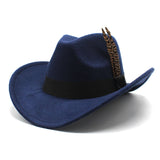 Wester Hats Spring and Autumn Feather Woolen Hat Fedora Hat Sun Hat