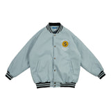 Mens Fall Outfits Retro Alphabet Printed Baseball Uniform Coat Loose Couple Casual Jacket