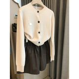 Leather Shorts French High Waist Bud PU Leather Shorts A- line Wide Leg Cropped Pants