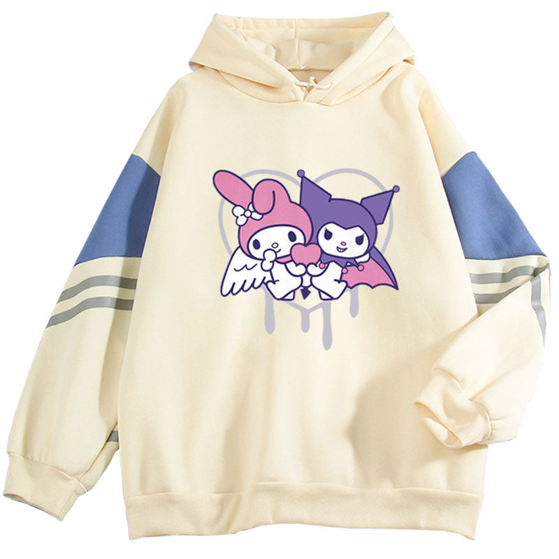 Kuromi Hoodie Melody Contrast Color Loose Student Casual Top